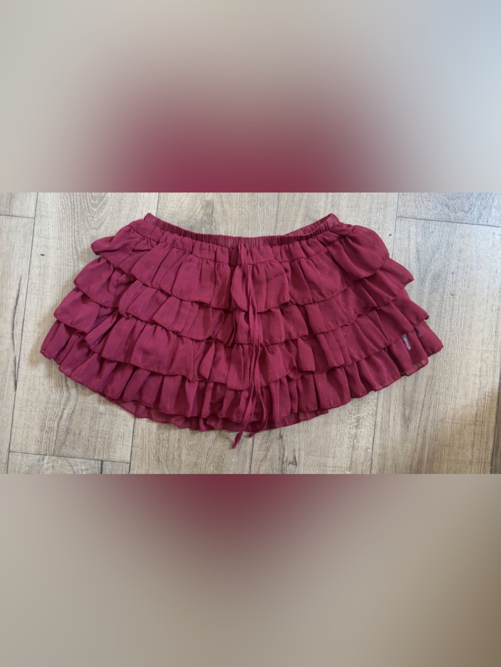 NWT: Altar’d State ruffled skirt/ skort: built in underwear/shorts- size large